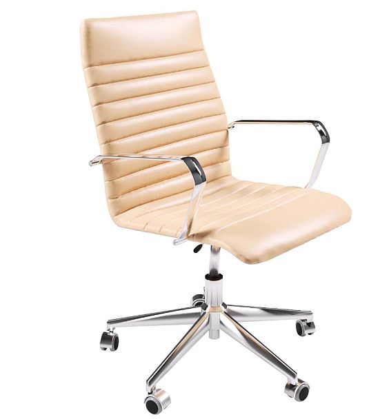 Кресло UNION подлокотники Ray Santa SAN-014 бежевый хром "Кресла для руководителей"  ТК-001854000040 бежевый - Вид 1