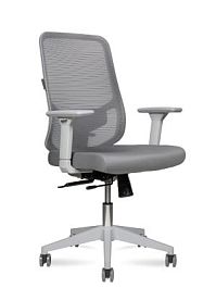 Кресло офисное / Best LB grey / серый пластик / серая сетка / серая ткань - Фото предпросмотра