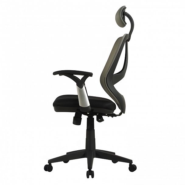 Кресло BRABIX "Saturn ER-400", с подголовником, комбинированное, черное/серое, 530871 - Вид 4