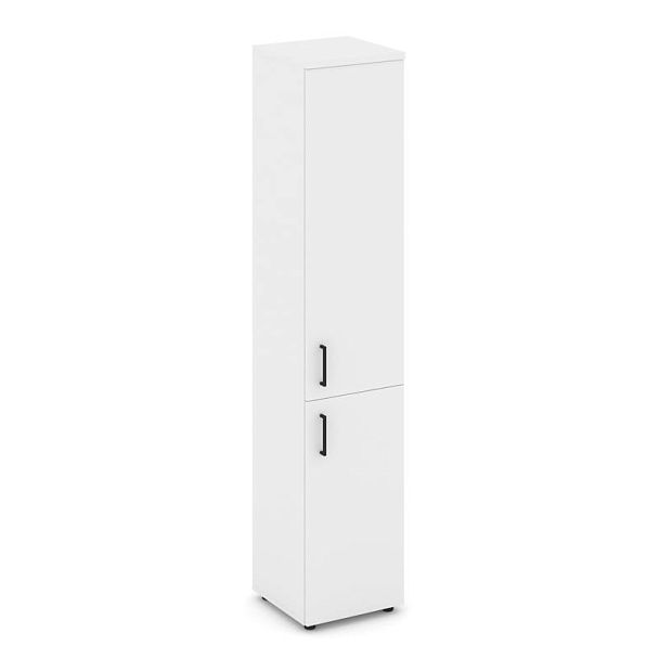 Стайл Проджект Шкаф высокий узкий SN.STU-104(R) Белый/Черный Ручки 400*400*1982 - Вид 1