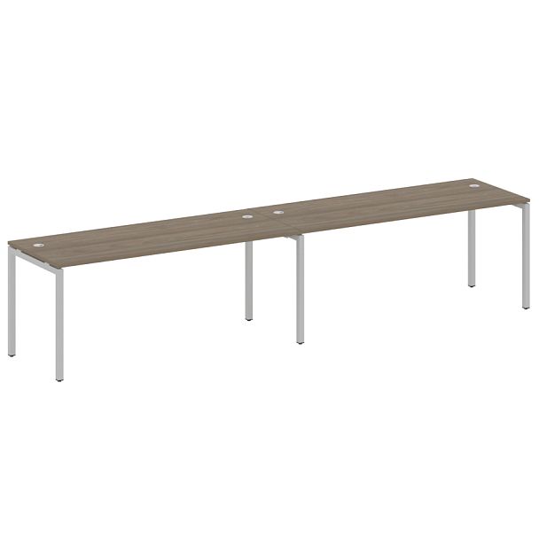 Metal System Quattro Р. ст. на 2 раб. места на П-образном м/к 40БП.СМ-2.5 Вяз/Серый металл 3600*720*750 - Вид 1