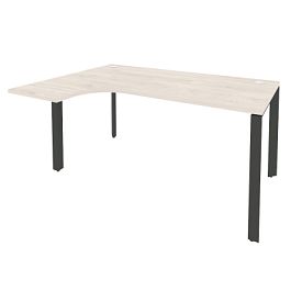 Onix Стол эргономичный левый на П-образном м/к O.MP-SA-4 (L) Денвер светлый/Антрацит металл 1580*1180*750 (800/460) - Фото предпросмотра