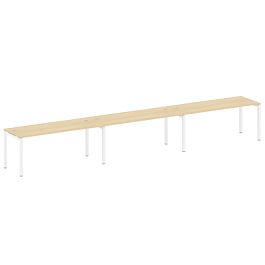 Metal System Quattro Р. ст. на 3 раб. места на П-образном м/к 50БП.СМ-3.5 Акация/Белый металл 5400*720*750 - Фото предпросмотра