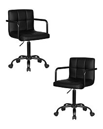 Набор 2 шт Офисное кресло для персонала DOBRIN TERRY BLACK (чёрный) - Фото предпросмотра