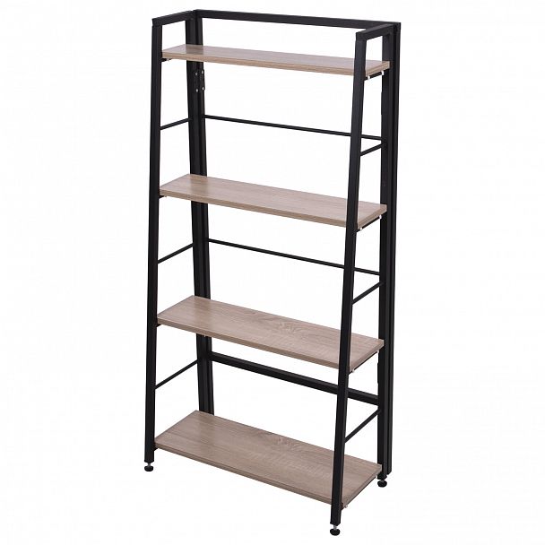 Стеллаж BRABIX "Smart SH-007", 605х295х1193 мм, ЛОФТ, трапеция, складной, металл/ЛДСП дуб, каркас черный, 641872 - Вид 5