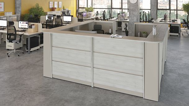 Стойка ресепшн New Line 80,4x35,4x123,5 дуб шамони составной - Вид 2