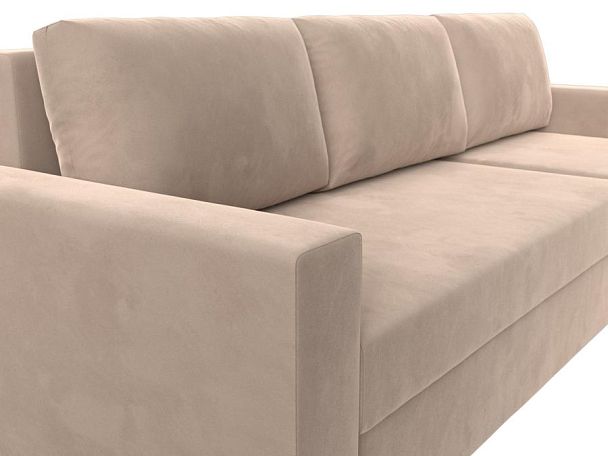 Угловой диван Траумберг Лайт правый (полностью велюр бежевый) - Вид 4