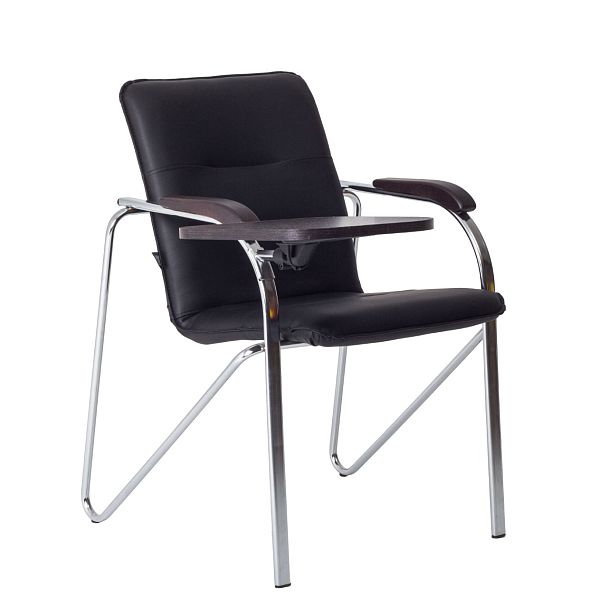 Стул-кресло офисное Самба с пюпитром, кожзам Galaxy black, каркас гальваника - Вид 2