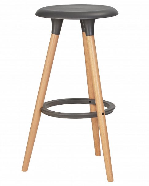 Табурет барный DOBRIN ROYCE (ножки светлый бук, цвет темно-серый (GR-04)) - Вид 2