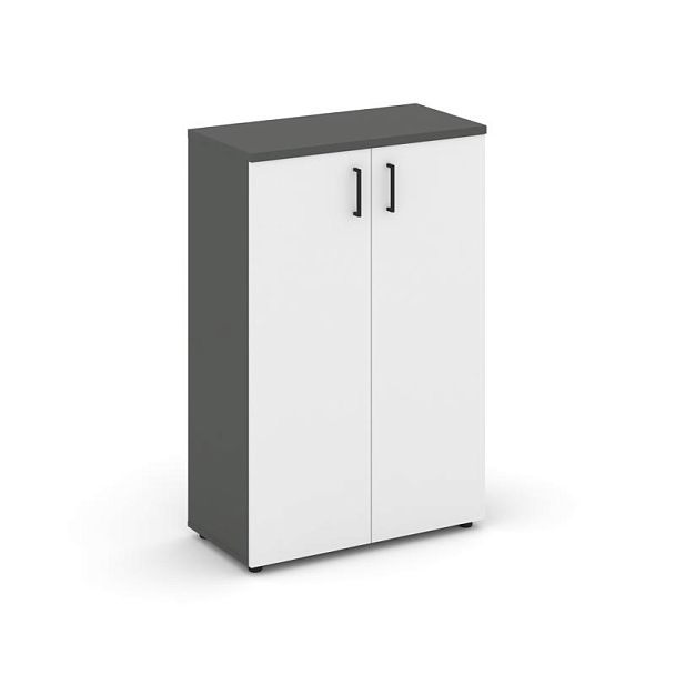 Style Project Шкаф средний широкий SN.STS-204 Антрацит/Антрацит/Белый/Черный Ручки 796*400*1203 - Вид 1