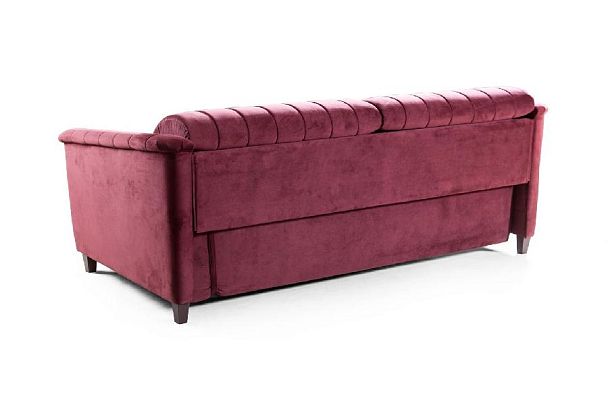 Амстердам диван-кровать трехместный прямой, велюр красный - Вид 10