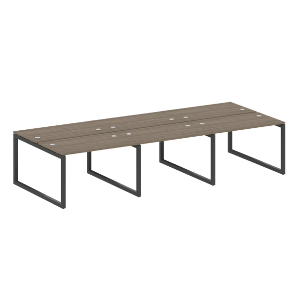 Metal System Quattro Р. ст. на 6 раб. места на О-образном м/к 50БО.СМ-6.2 Вяз/Антрацит металл 3600*1475*750 - Вид 1