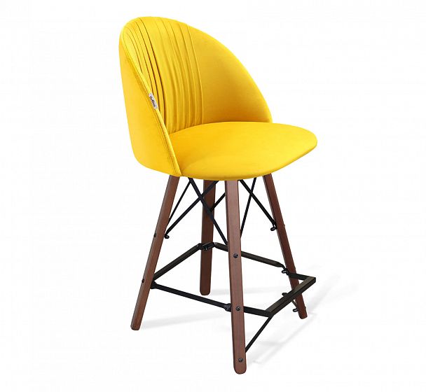 Стул полубарный Sheffilton SHT-ST35-1/S80-1 имперский желтый/темный орех/черный - Вид 1