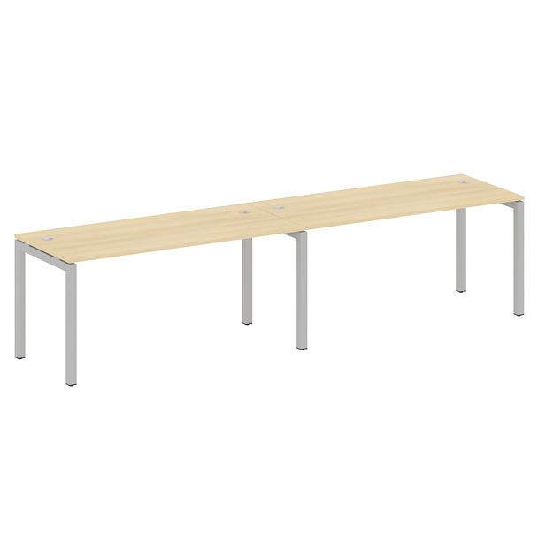 Metal System Quattro Р. ст. на 2 раб. места на П-образном м/к 50БП.СМ-2.4 Акация/Серый металл 3200*720*750 - Вид 1