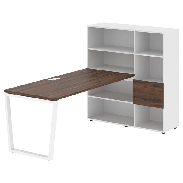 Стол-стеллаж EVRST 1217 Дуб Денвер тёмный/Белый/Белый 2190х1250х1355 EDIS - Вид 1