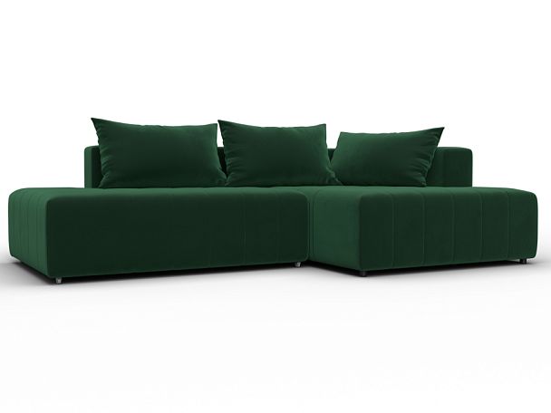 Диван угловой Лига-103 НПБ угол правый Велюр зеленый - Вид 1