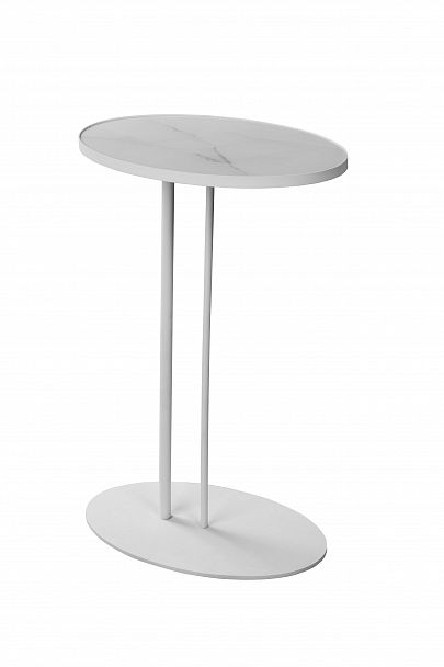 Журнальный столик Stone овальный 015, белый - Вид 3