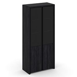 Корнер Шкаф высокий широкий COR.ST-1.2RG Каштан Тоскана/Черный/Серый Черная Рама/Металл Черный Гладк - Фото предпросмотра