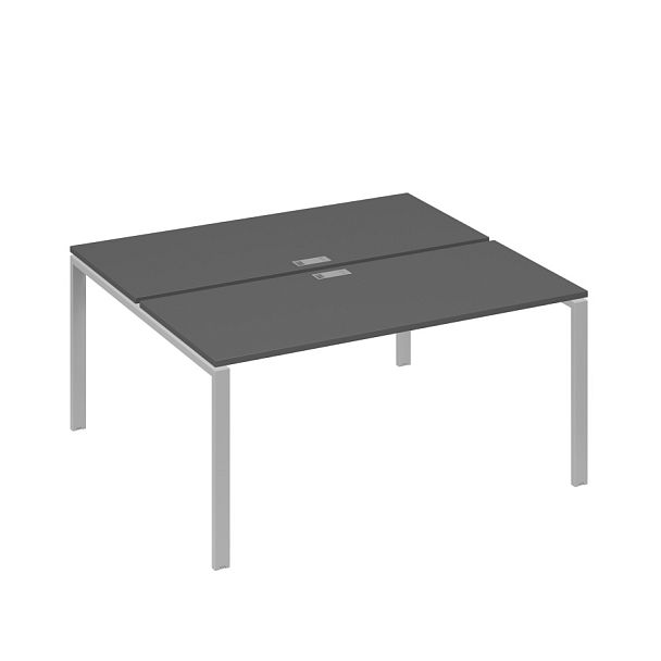 Рабочая станция на металлокаркасе UNO (2х160) A4 А4 Б1 175 БП антрацит премиум / металлокаркас серый - Вид 1