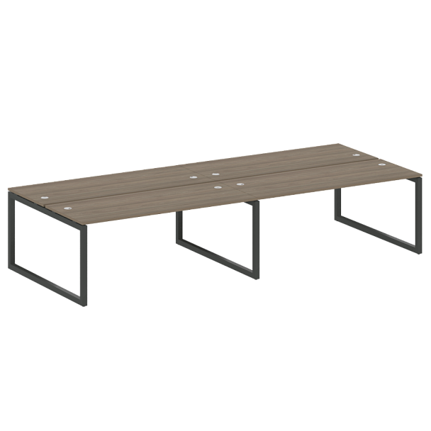 Metal System Quattro Р. ст. на 4 раб. места на О-образном м/к 50БО.СМ-4.5 Вяз/Антрацит металл 3600*1475*750 - Вид 1