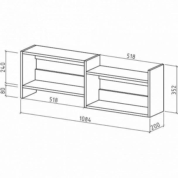 Полка навесная Лайт-42 - Вид 2
