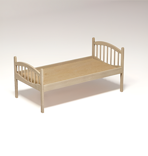 Кровать детская Ангелина эконом (массив, фанера, лак), настил фанера 8 мм, 1400 - Вид 1