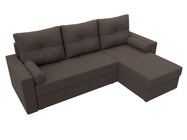 Диван угловой Верона Лайт правый угол Рогожка коричневый - Вид 5
