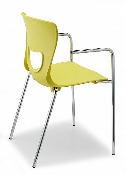 Стул PLUTO (4 ножки с подлокотниками), желтый - Вид 4