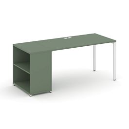 Concept Стол рабочий с опорным стеллажом CN.SP-201 Кобо/Металл Белый 1400*720*750 - Фото предпросмотра