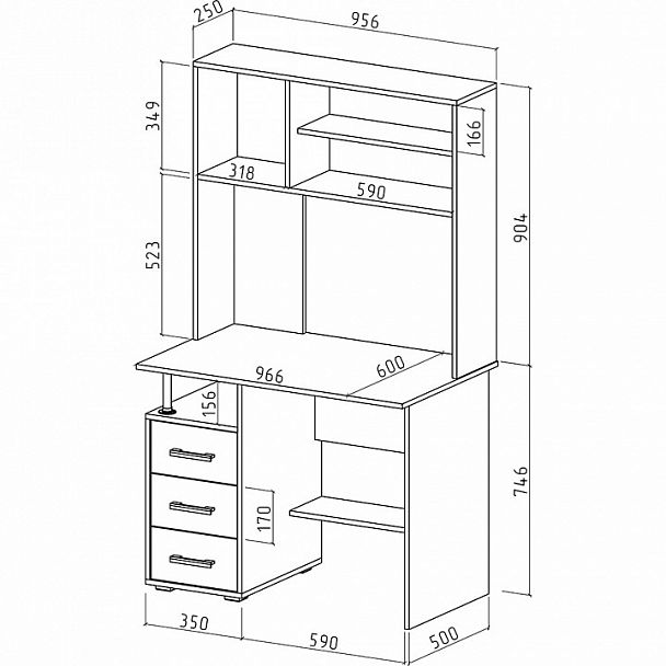 Стол письменный Амбер-16 - Вид 2