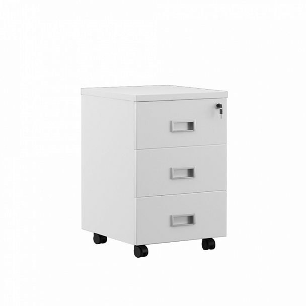 Тумба подкатная, 3 ящика Tess Wood 41x45x57 белый - Вид 1