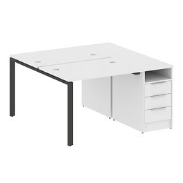 Метал Систем / Metal System Р. ст. с тумбой на П-образном м/к БП.РС-СТП-2.1 Белый/Антрацит металл 1412*1475*750 - Фото предпросмотра