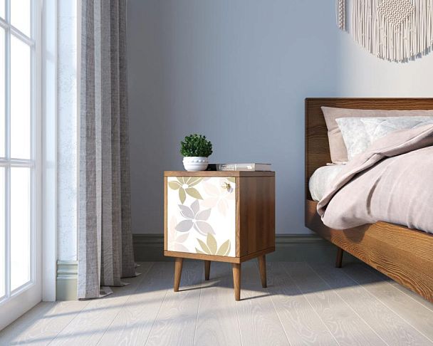 Тумбочка Berber с дверкой 27 принт арт BB21/Print_27, разноцветная - Вид 3