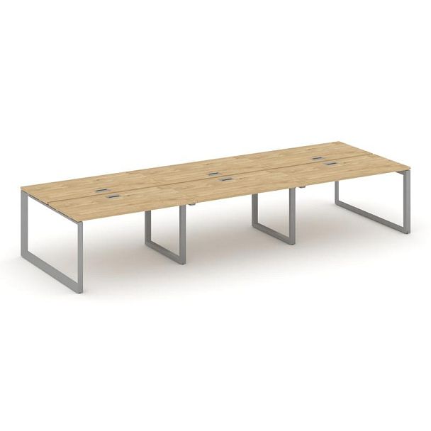 Style Project Next Рабочая станция двухсторонняя SN-59O.DRS-084 Тиквуд Светлый/Металл Серый/Серебро Заглушка 4740*1632*750 - Вид 1