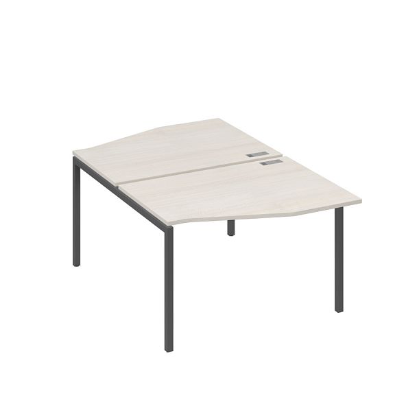 Рабочая станция металлокаркас DUE столы Техно (2х120) A4 А4 Б2 189 БП дуб / металлокаркас антрацит - Вид 1