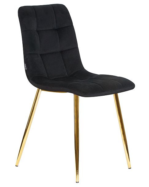 Стул обеденный DOBRIN ALEX (золотые ножки, черный велюр (V108-77), ) - Вид 2