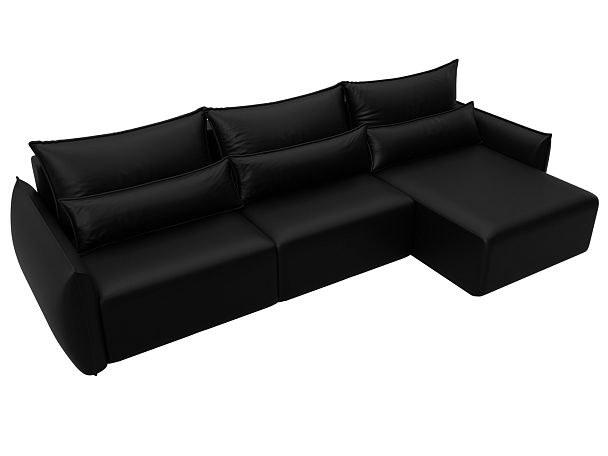 Диван угловой Лига-051 НПБ Лонг угол универсальный Экокожа черный - Вид 6