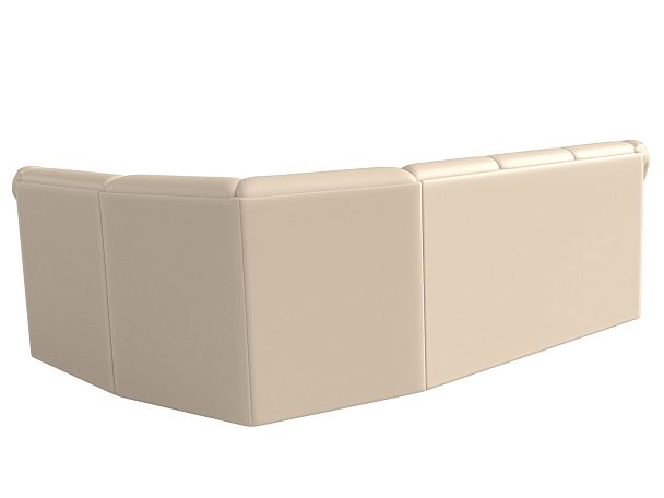 Диван угловой Карнелла правый (полностью экокожа бежевая) - Вид 6