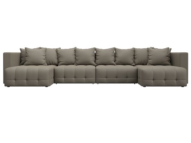 Диван П-образный Лига-052 НПБ Лонг Экокожа бежевый - Вид 2