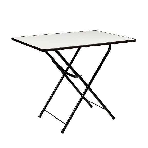 Стол Лидер 6, 800*800, белый, кромка черная, каркас черный - Вид 2