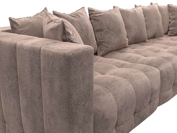 Диван прямой Лига-052 НПБ Лонг Велюр бежевый - Вид 4