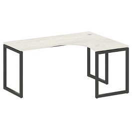 Metal System Quattro Стол криволинейный правый на О-образном м/к 40БО.СА-4 (R) Дуб наварра/Антрацит металл 1600*1200*750 - Фото предпросмотра