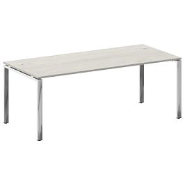 Metal System Direct Стол рабочий руководителя на П-обр. м/к БП.СРР-6.9 Дуб наварра/Нерж. сталь 2000*900*750 - Фото предпросмотра