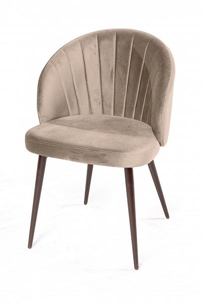 Стул Mont Blanc, бархат пепельно-бежевый 25 / черный конус - Вид 3