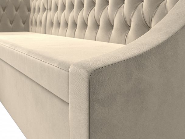 Кухонный угловой диван Мерлин левый (полностью микровельвет бежевый) - Вид 4