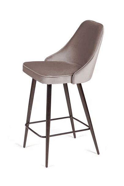 Стул полубарный Oliver, бархат пепельно-бежевый 25/ чёрный конус - Вид 3