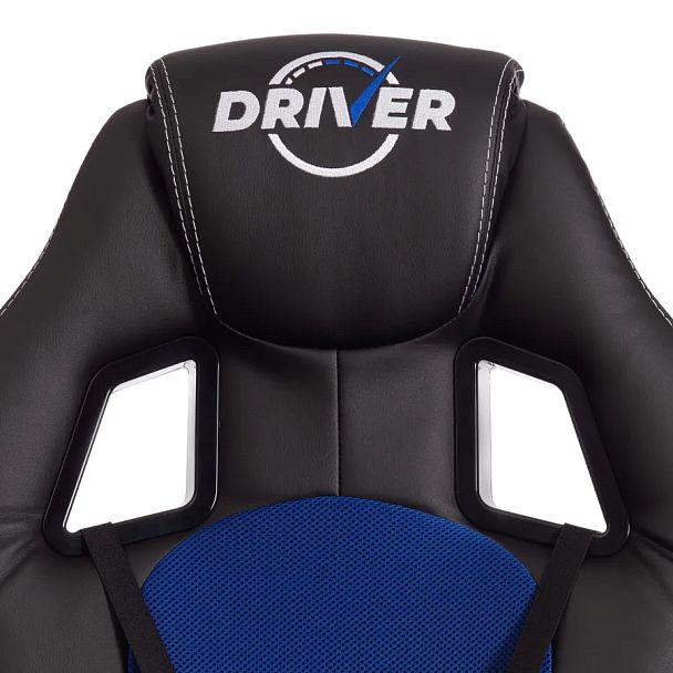 Кресло Драйвер/Driver (22), кож/зам/ткань, черный/синий - Вид 8