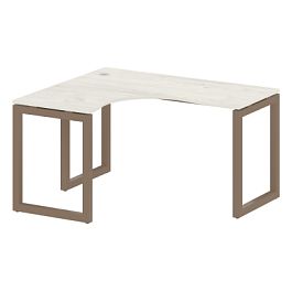 Metal System Quattro Стол криволинейный левый на О-образном м/к 50БО.СА-3 (L) Дуб наварра/Мокко металл 1400*1200*750 - Фото предпросмотра