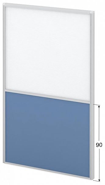 Модуль комбинированный "Мобильные офисные перегородки «Логика»" ПК-ЛГ-МДК200х140/90Ж/Д-В1-305 серый - Вид 1