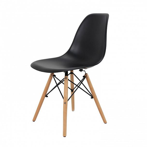 Стулья BRABIX "Eames CF-010", КОМПЛЕКТ 4 шт., пластик черный, опоры дерево/металл, 532631, 2033A - Вид 3
